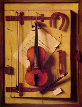 威廉 邁尅爾 哈尼特 Still life Violin and Music